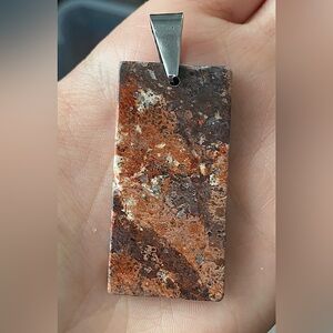 Jasper Rectangular Pendant Necklace